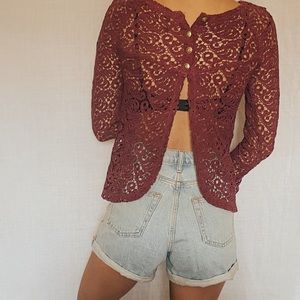 Zara Open Back Lace Top